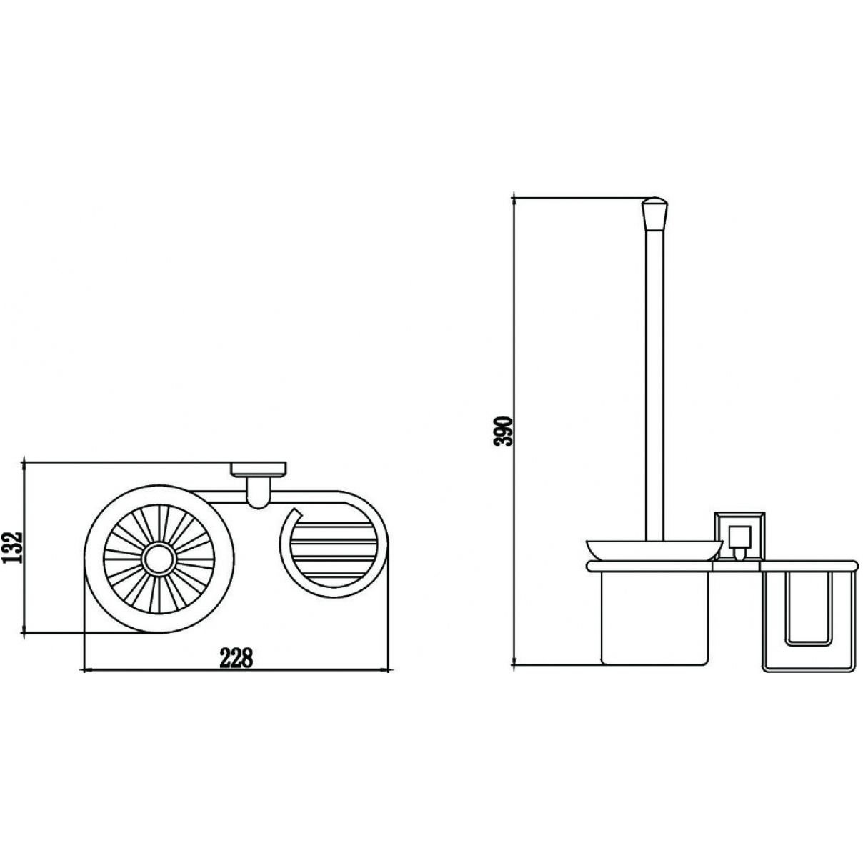 Держатель Savol (Савол) для туалетного ершика и освежителя воздуха хром S-L09594