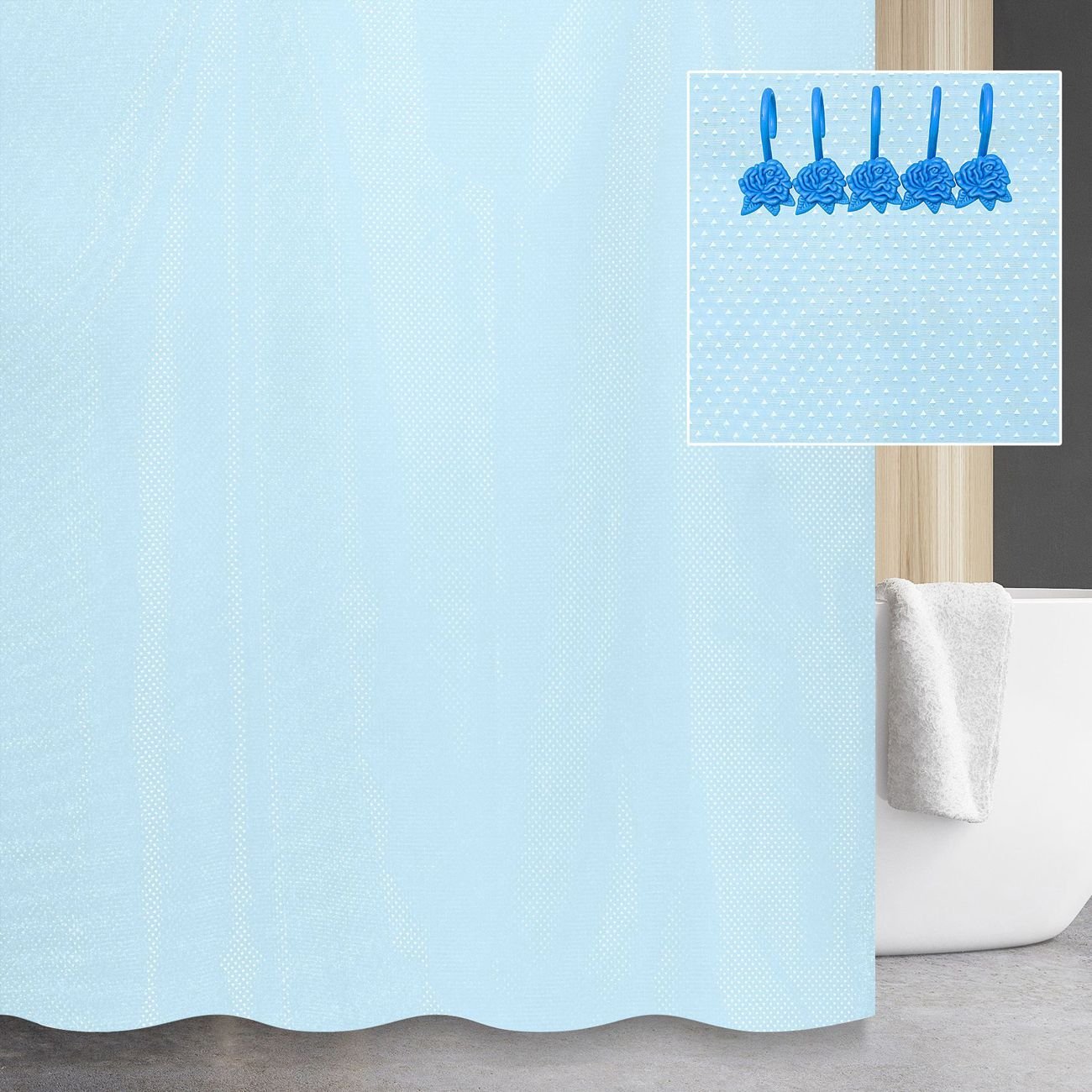 Штора для ванной комнаты Savol (Савол) голубой FM-B20B