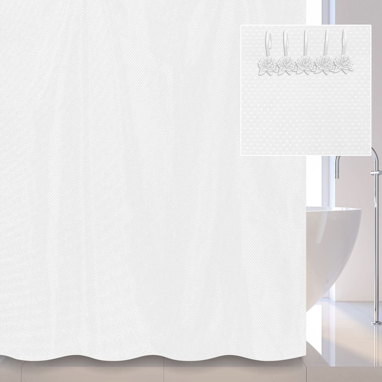 Штора для ванной комнаты Savol (Савол) белый FM-B20W