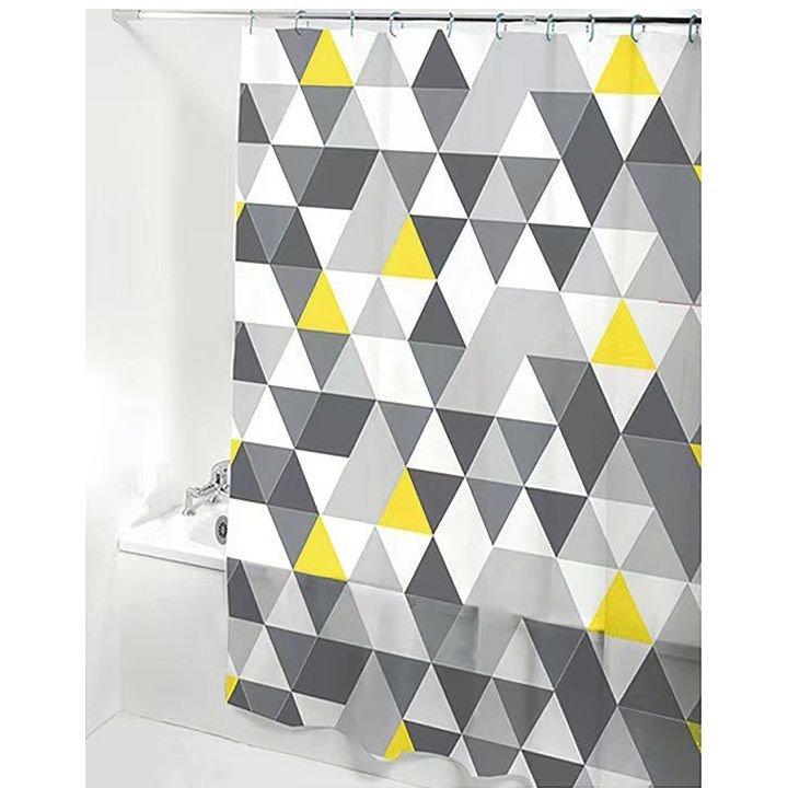 Штора для ванной комнаты Savol (Савол) 180х180 см белый,серый,желтый S-TH8P02