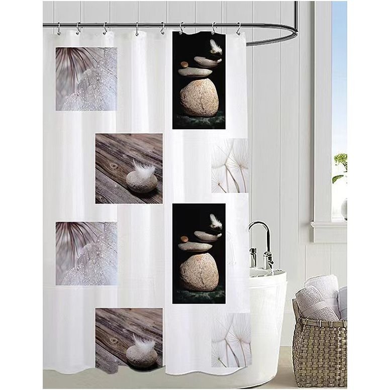 Штора для ванной комнаты Savol (Савол) 180х180 см белый,серый S-TH8P06