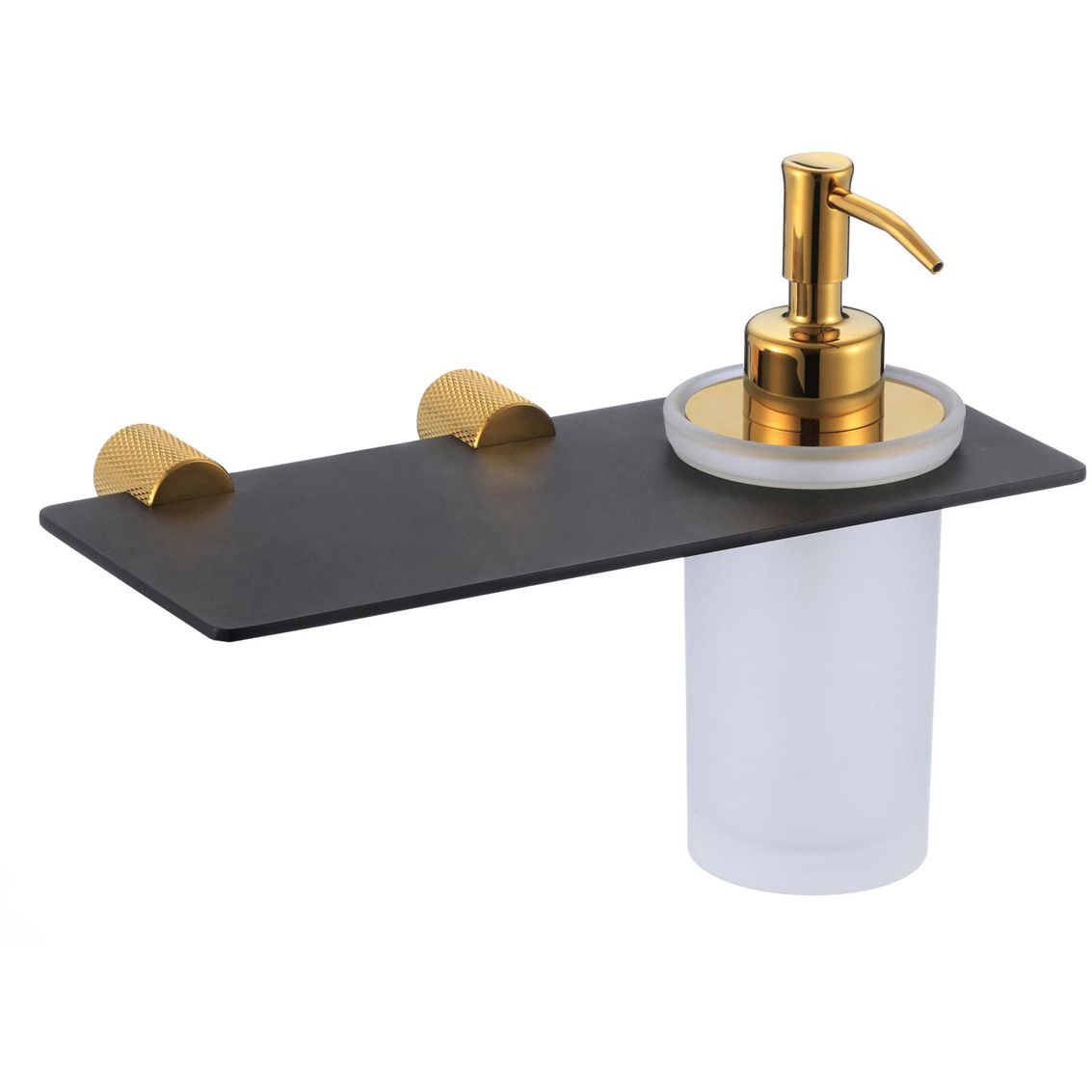 Дозатор для жидкого мыла с настенным держателем Savol (Савол) S-002131HB, черный/золото