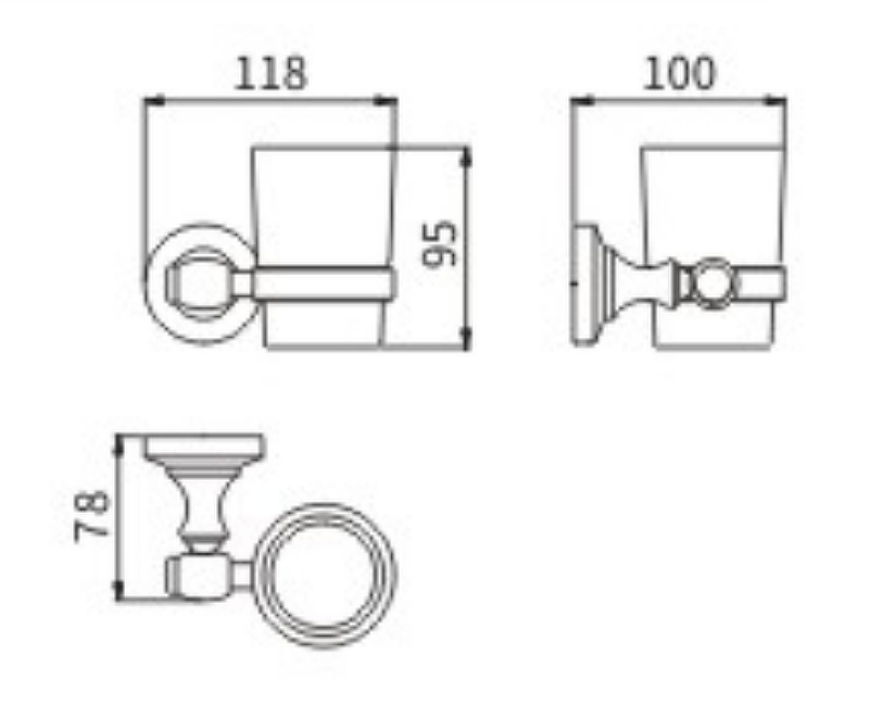 Стакан для зубных щеток Ceramalux (Керамалюкс) 5200, хром