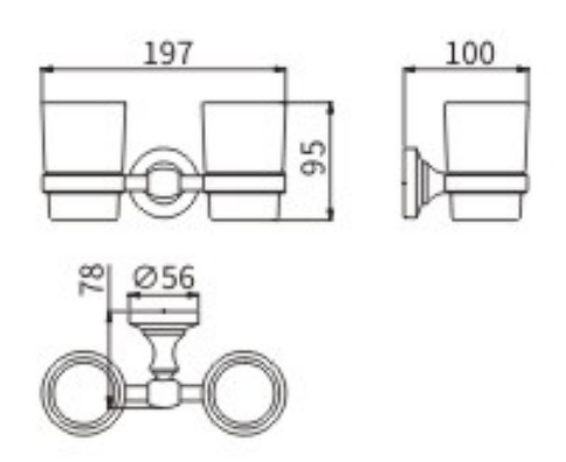 Стакан для зубных щеток Ceramalux (Керамалюкс) 52003, хром