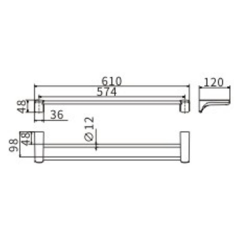 Полотенцедержатель Ceramalux (Керамалюкс) Monelli 70009 двойной, черный матовый