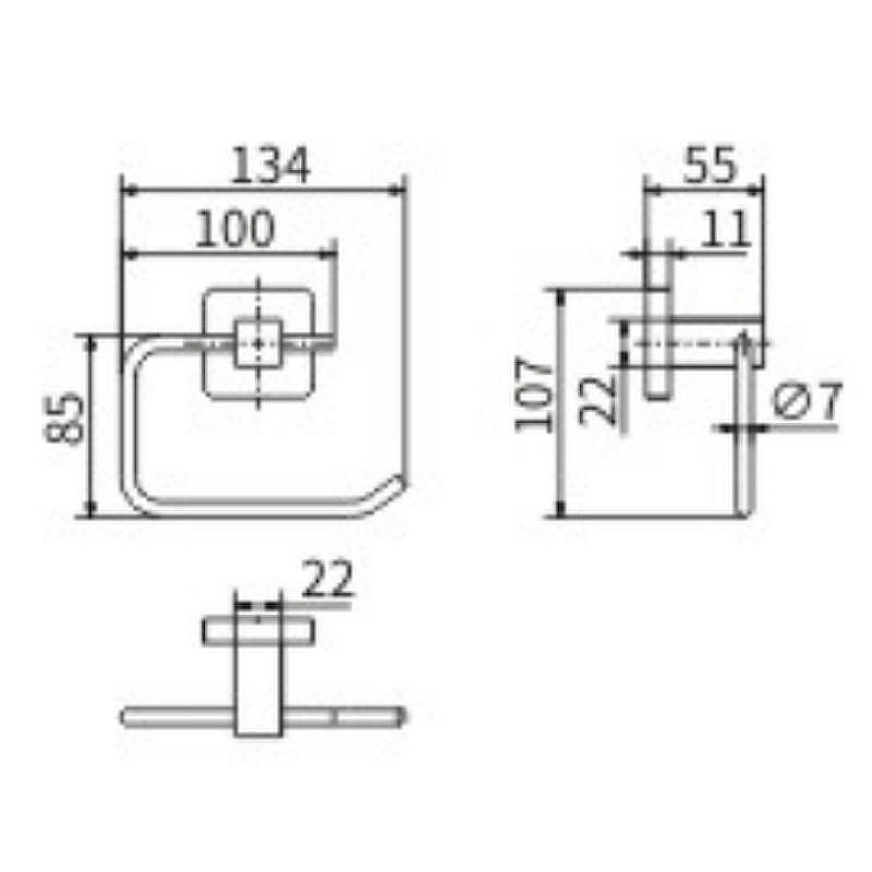 Держатель туалетной бумаги Ceramalux (Керамалюкс) Quadro 61907A, хром