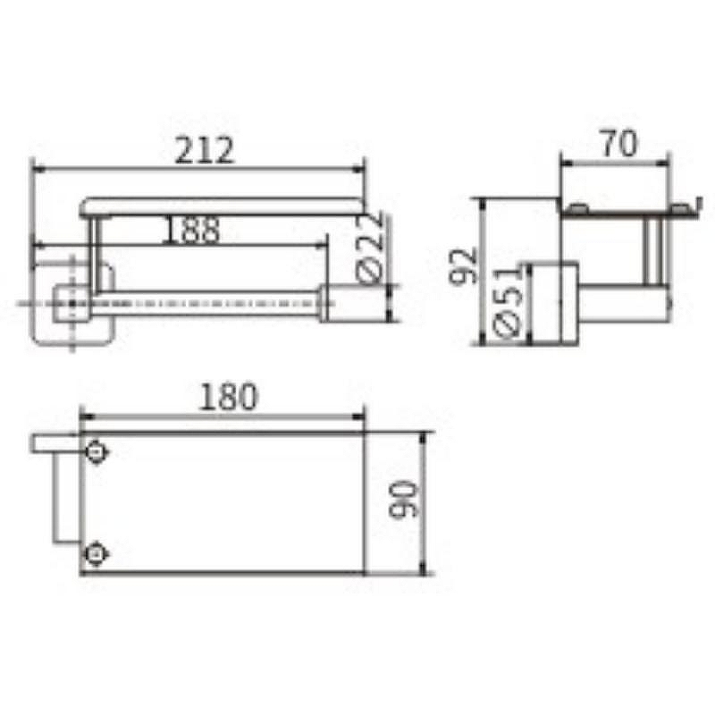 Держатель туалетной бумаги Ceramalux (Керамалюкс) Quadro 61907B, хром