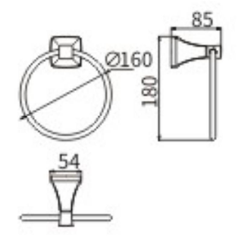 Кольцо для полотенец Ceramalux (Керамалюкс) Domino 95406, хром