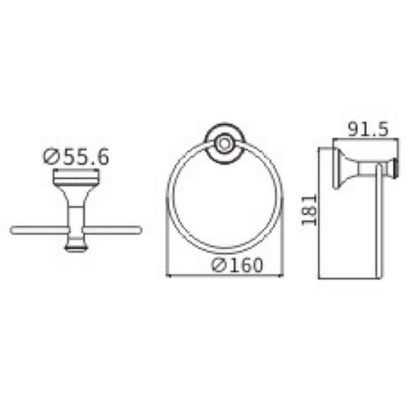 Кольцо для полотенец Ceramalux (Керамалюкс) Valencia 88506G, золото