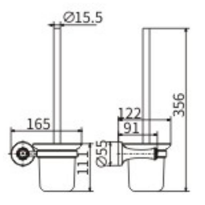 Ершик для унитаза Ceramalux (Керамалюкс) Valencia 88513G, золото