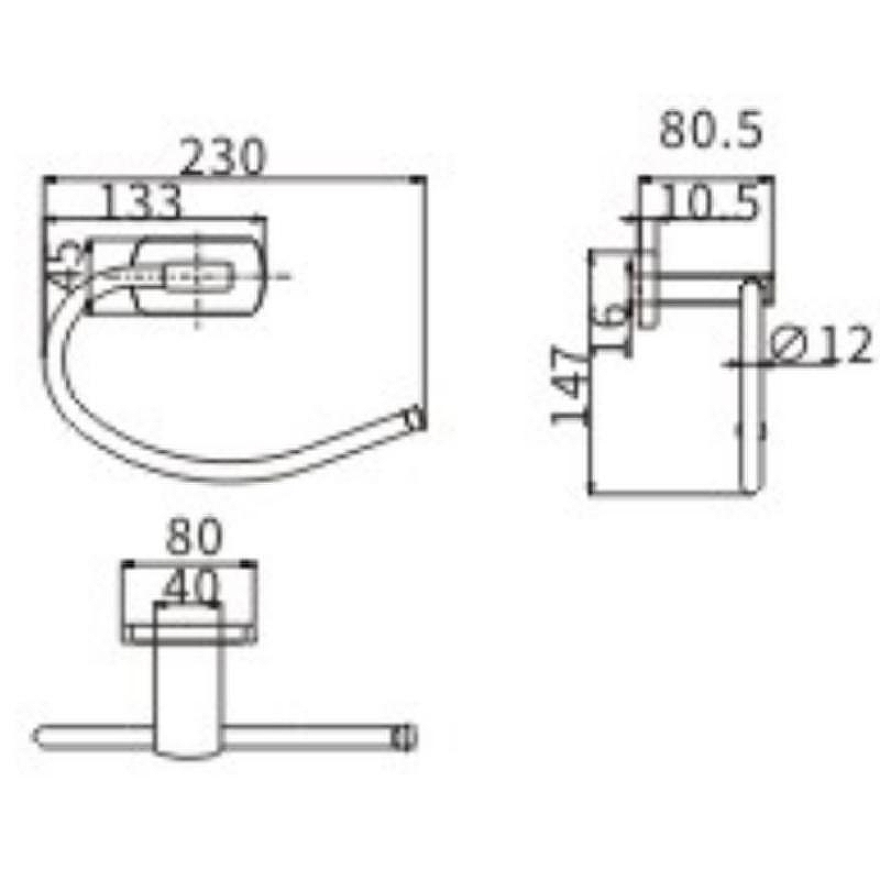 Держатель туалетной бумаги Ceramalux (Керамалюкс) Azzuro 95606, черный,золото
