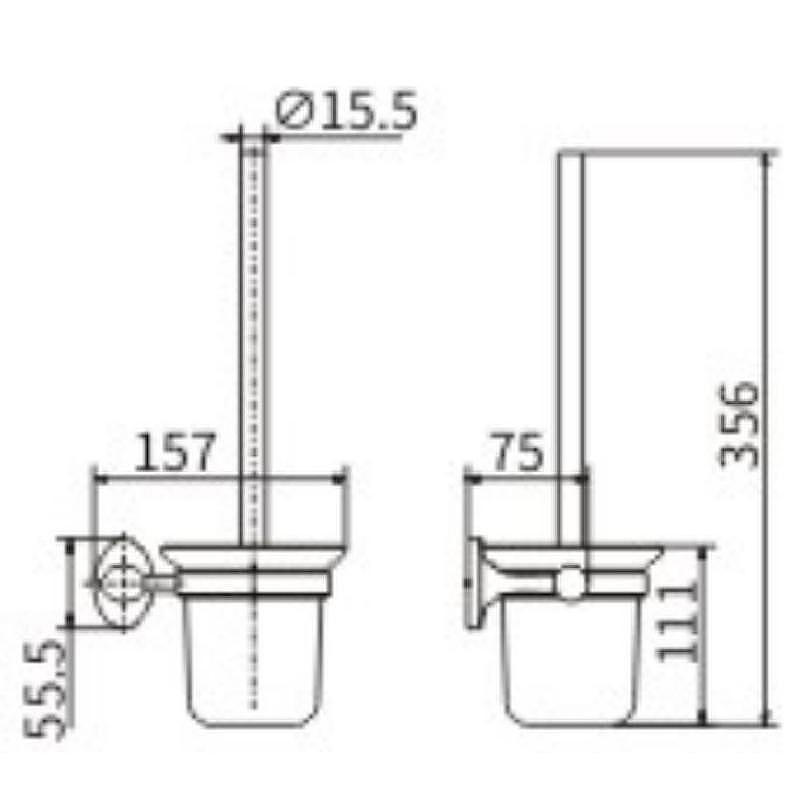 Ершик для унитаза Ceramalux (Керамалюкс) Bell 53513, хром