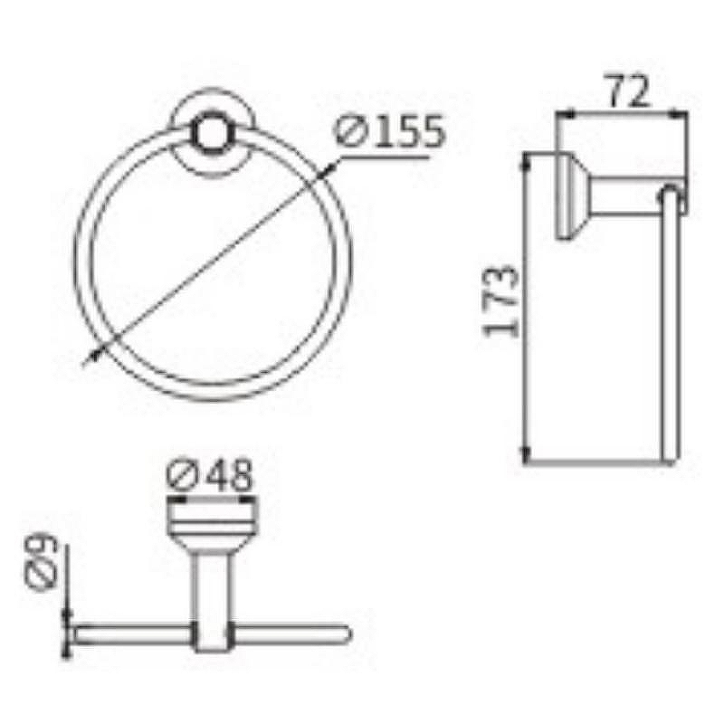 Кольцо для полотенец Ceramalux (Керамалюкс) Fleur 78306, хром