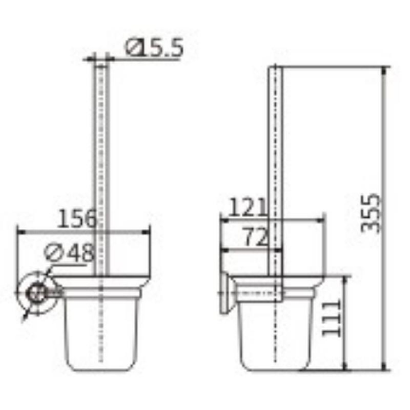 Ершик для унитаза Ceramalux (Керамалюкс) Fleur 78313, хром