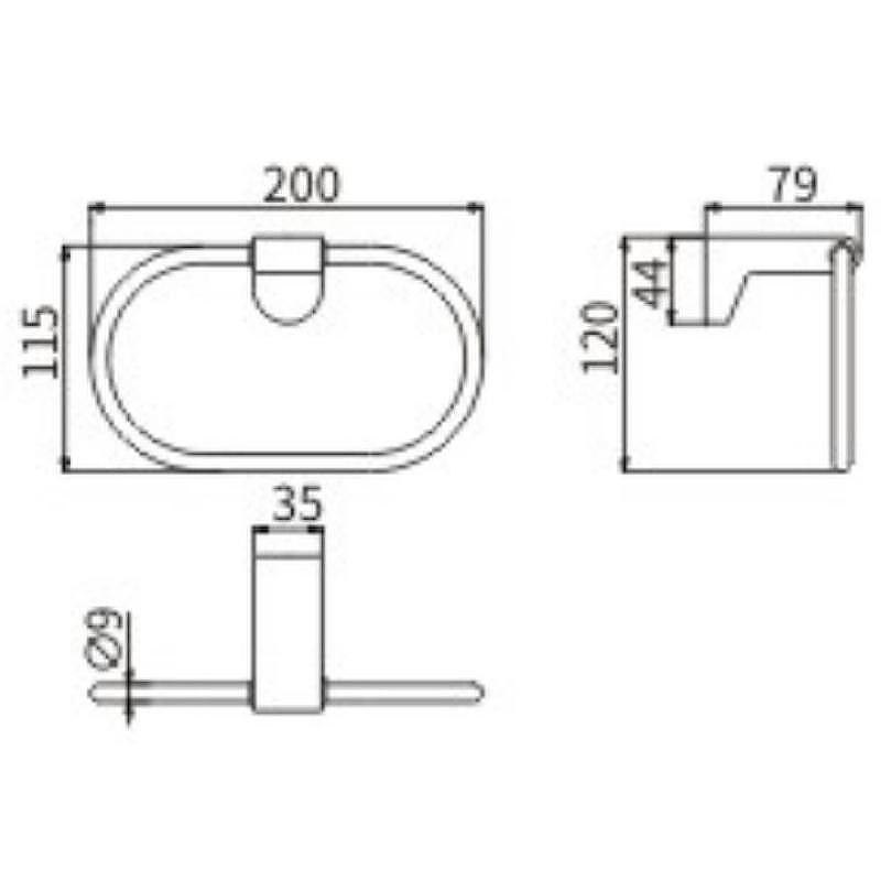 Кольцо для полотенец Ceramalux (Керамалюкс) Neo 51006, хром