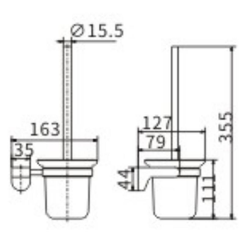 Ершик для унитаза Ceramalux (Керамалюкс) Neo 51013, хром
