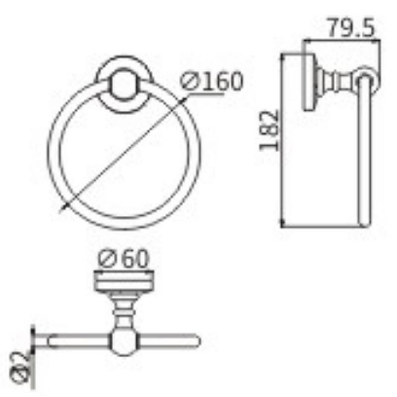 Кольцо для полотенец Ceramalux (Керамалюкс) Caps 51306, хром