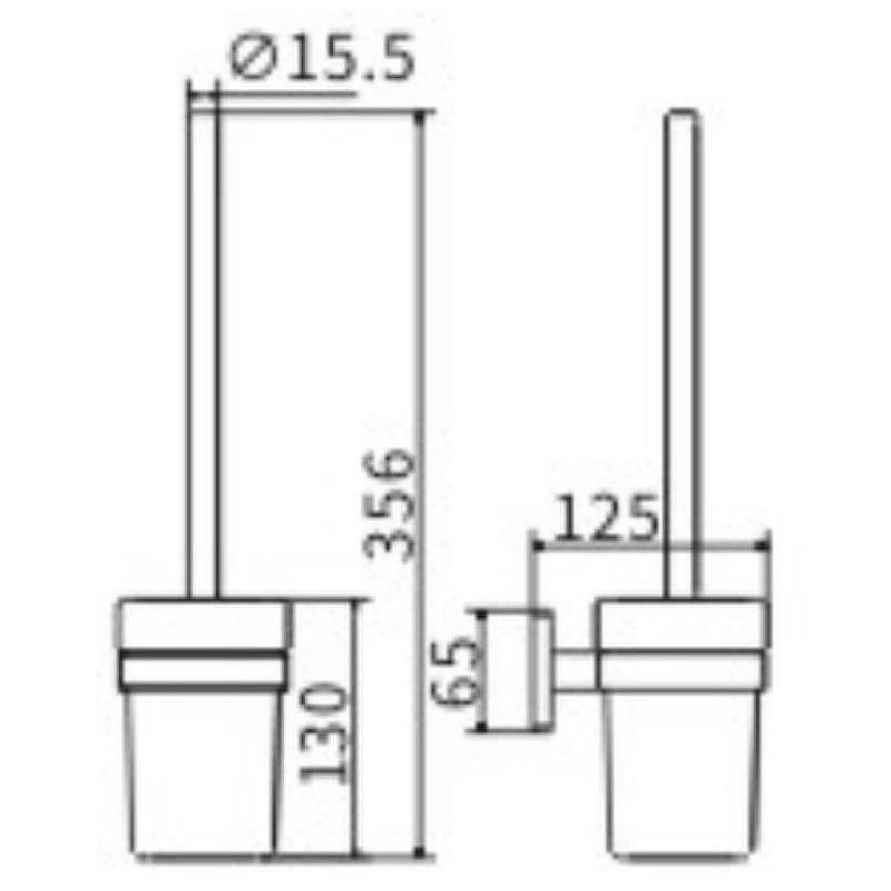 Ершик для унитаза Ceramalux (Керамалюкс) Cube 12613, хром