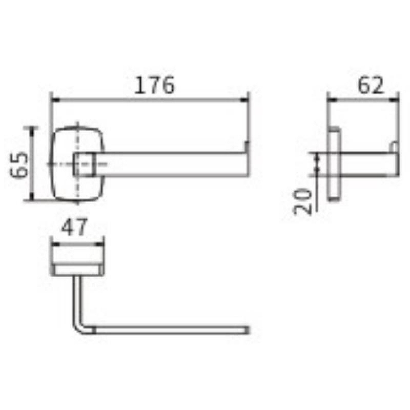 Держатель туалетной бумаги Ceramalux (Керамалюкс) Cube 12607, хром