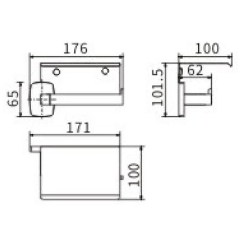 Держатель туалетной бумаги Ceramalux (Керамалюкс) Cube 12607B, хром