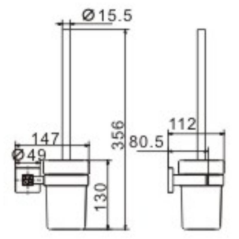 Ершик для унитаза Ceramalux (Керамалюкс) Venezia 88613-1, хром