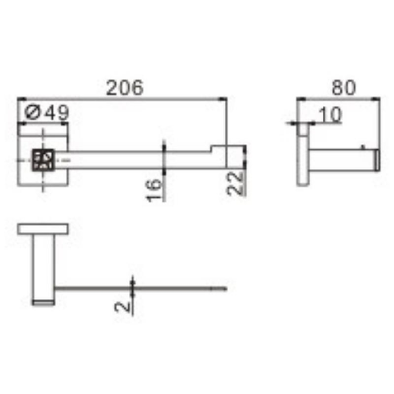 Держатель туалетной бумаги Ceramalux (Керамалюкс) Venezia 88607-1, хром