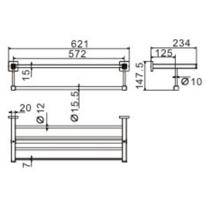 Полка для полотенец Ceramalux (Керамалюкс) Venezia 88610-1, хром