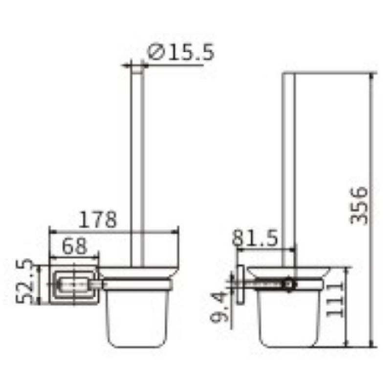 Ершик для унитаза Ceramalux (Керамалюкс) Gamma 12313, хром