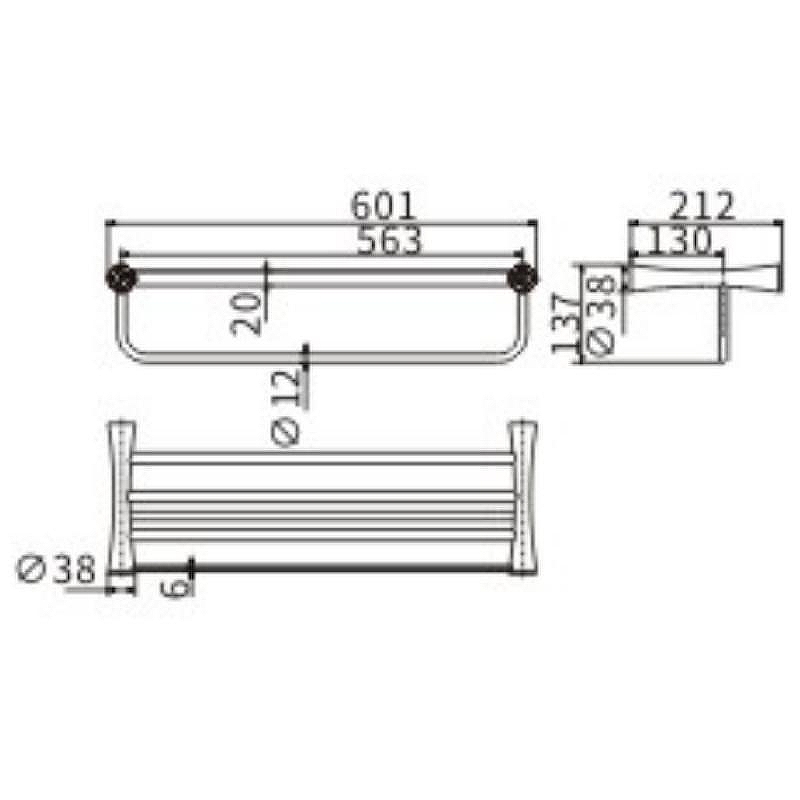 Полка для полотенец Ceramalux (Керамалюкс) Virginia 94310A, хром