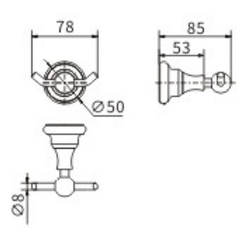 Крючок Ceramalux (Керамалюкс) Elegance 95801 двойной, черный матовый