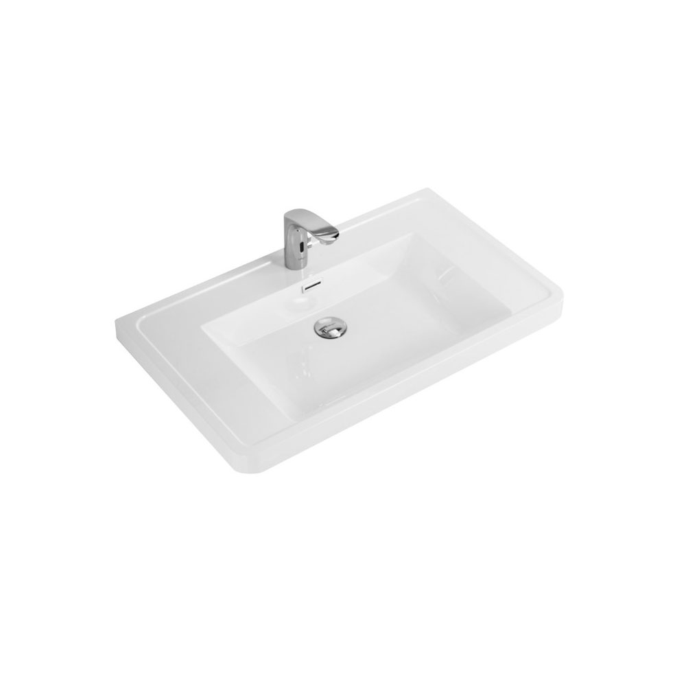 Раковина из искусственного мрамора BelBagno (Бельбагно) Ancona-N EA-800-LVB, 800x480x140 белый