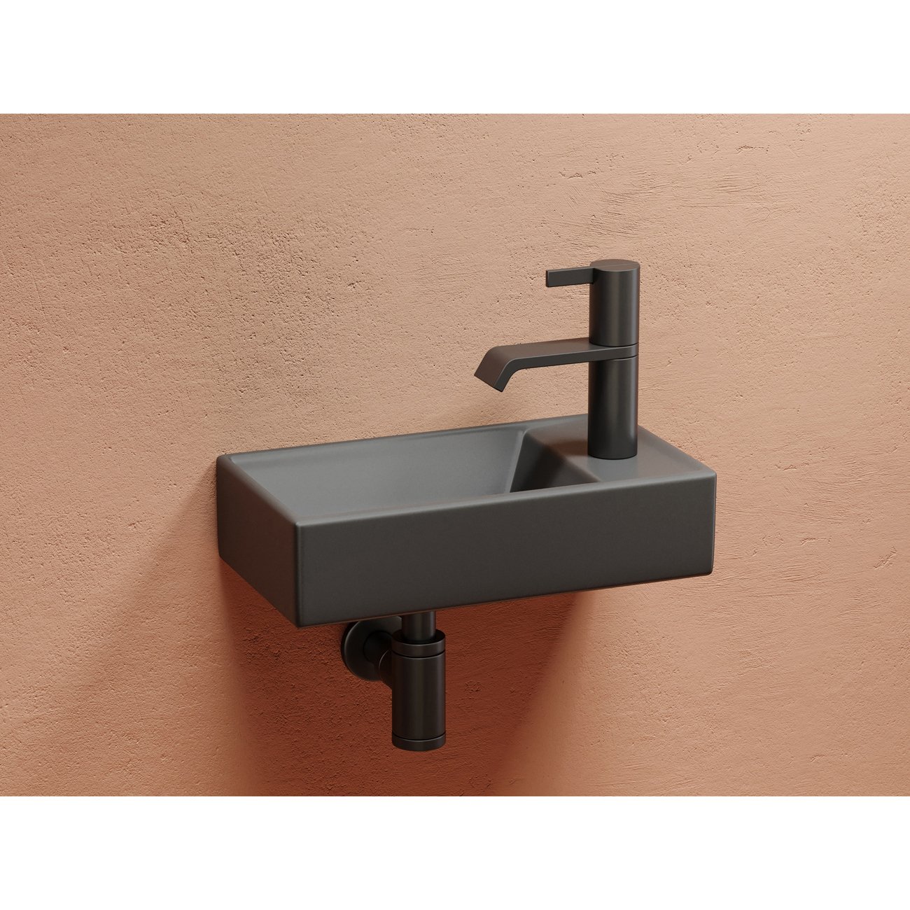 Раковина Ceramicanova (Керамиканова) Element подвесная 100х417х217 мм CN6051LMDH Темный Антрацит Матовый