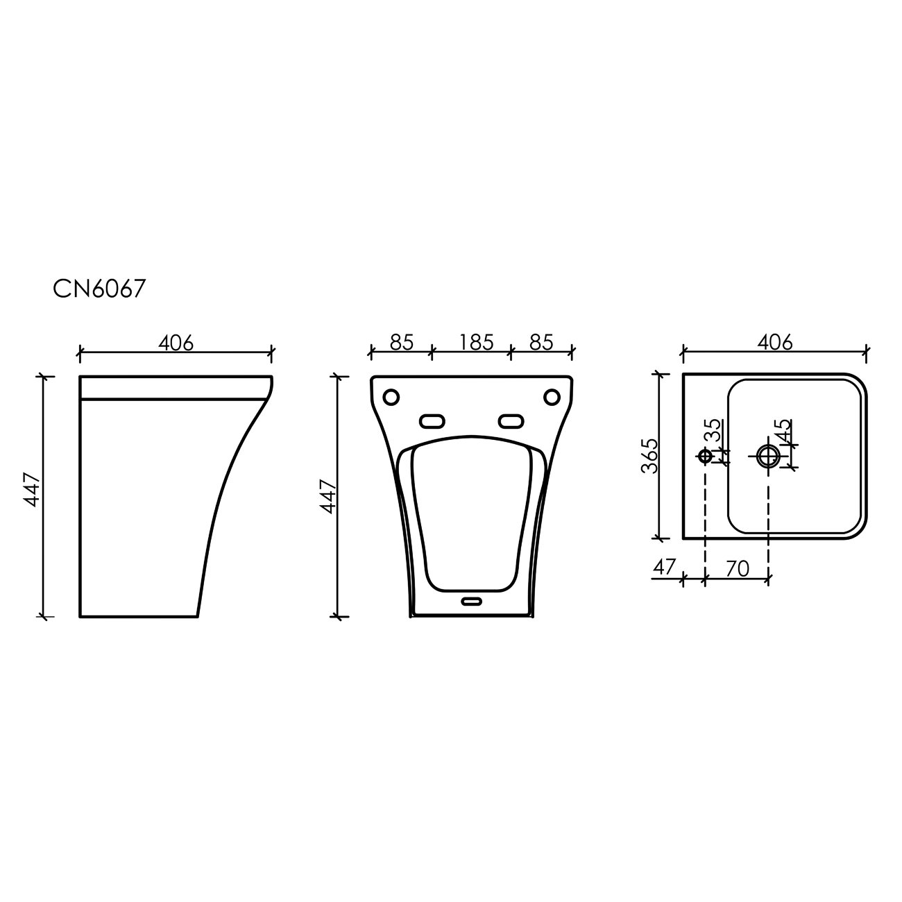 Раковина Ceramicanova (Керамиканова) Dion подвесная 455х365х400 мм CN6067MB Черный Матовый