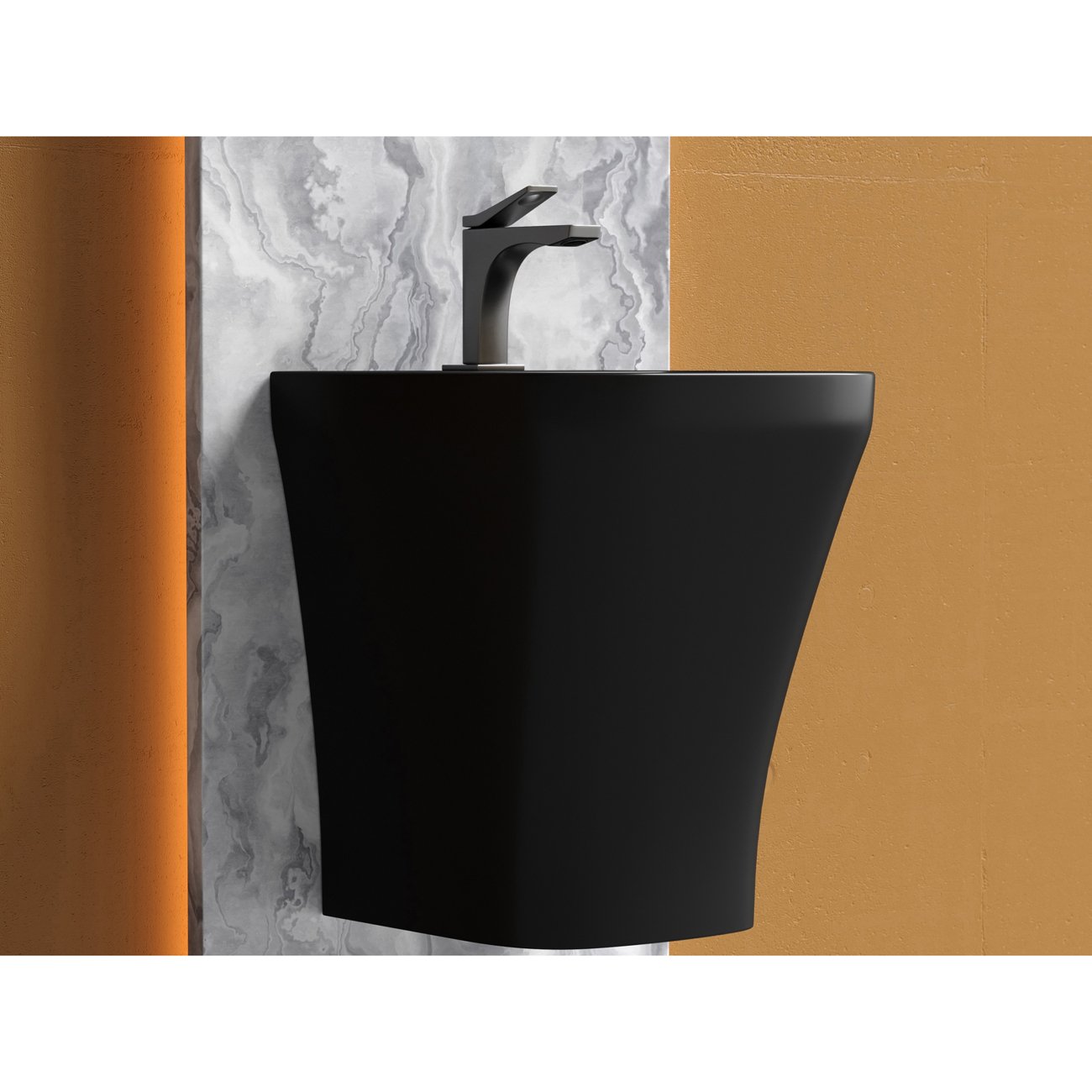 Раковина Ceramicanova (Керамиканова) Dion подвесная 455х365х400 мм CN6067MB Черный Матовый