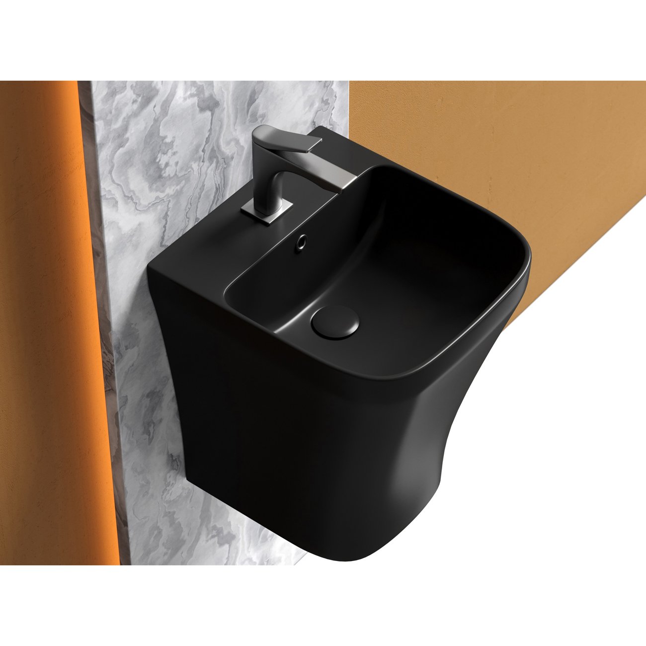 Раковина Ceramicanova (Керамиканова) Dion подвесная 455х365х400 мм CN6067MB Черный Матовый