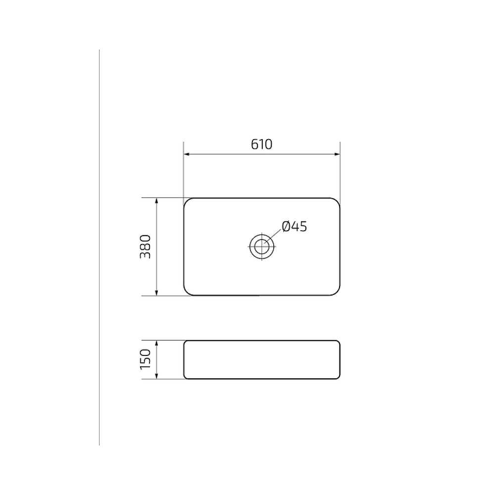 Раковина накладная Gid Geomtrico 61x38x15см, N9599 51231, белый