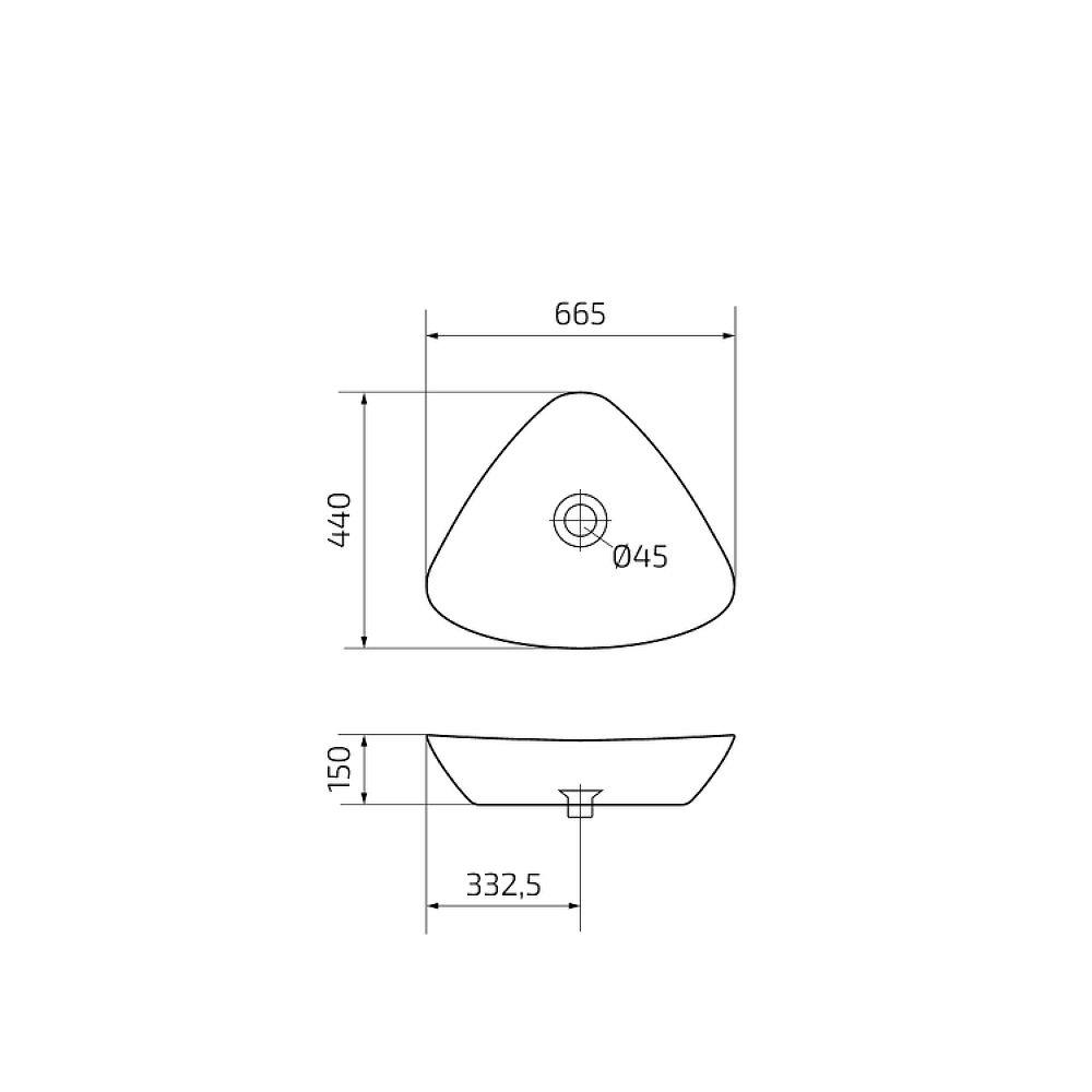 Раковина накладная Gid Creativo 66.5x44x15см, N9062 51117, белый