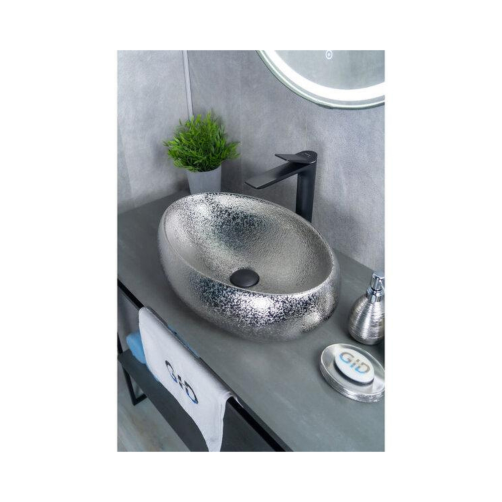 Раковина накладная Gid Lago 48x34x15см, 9030s 52235, хром