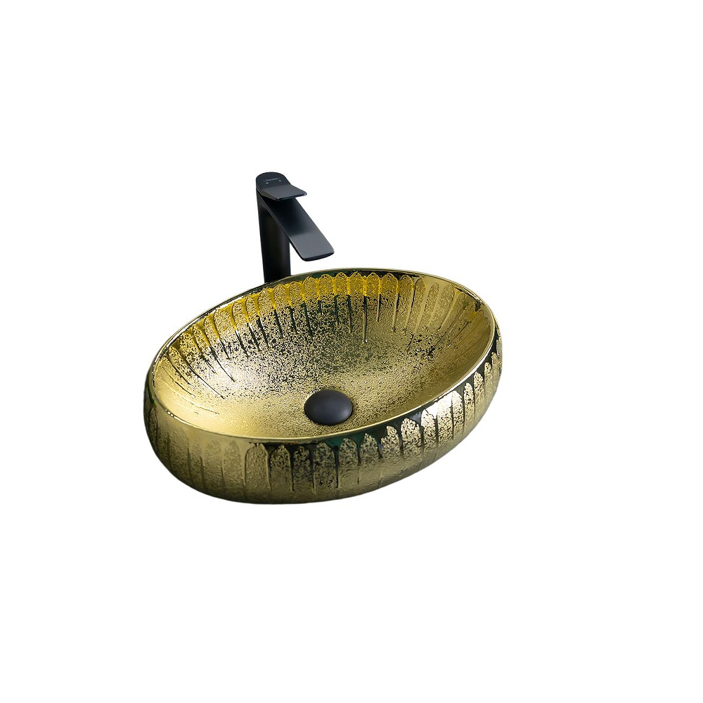 Раковина накладная Gid Lago 48x34x15см, 9030g 52234, золото