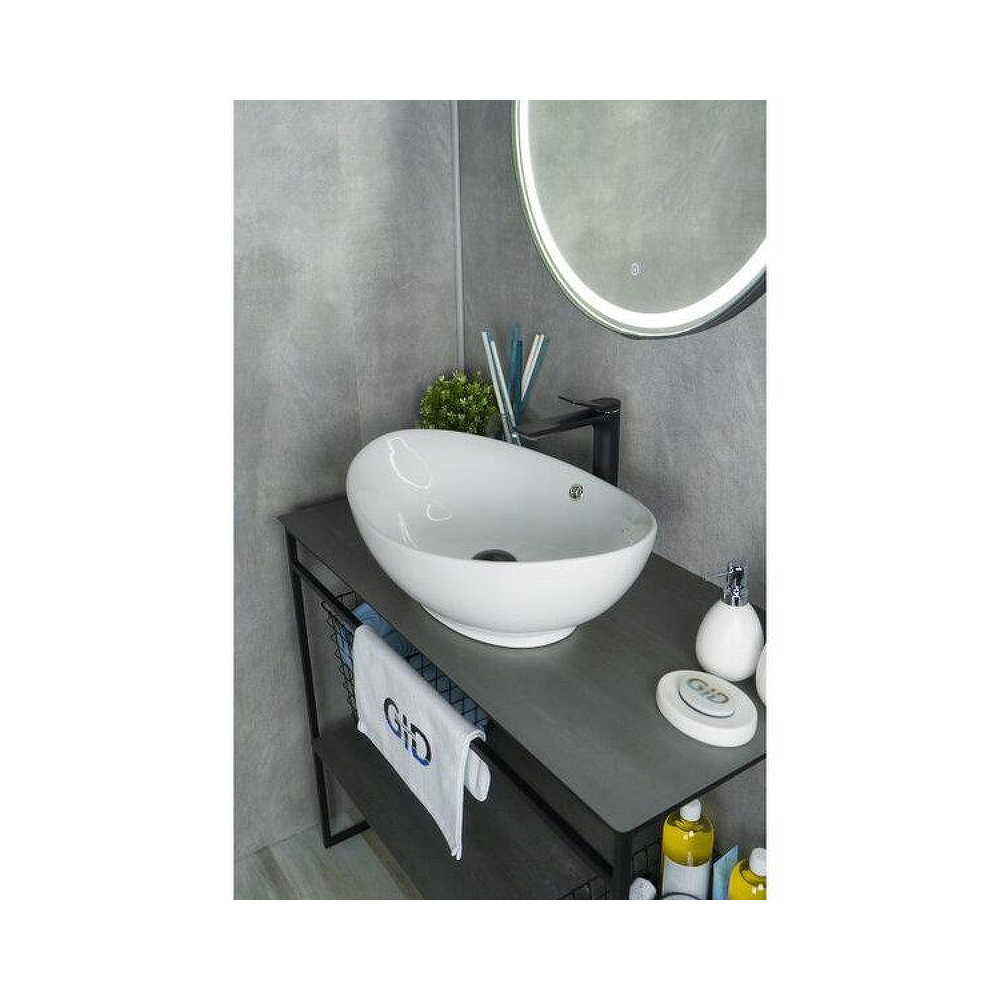 Раковина накладная Gid Lago 60x37x19см, N9019 51108, белый