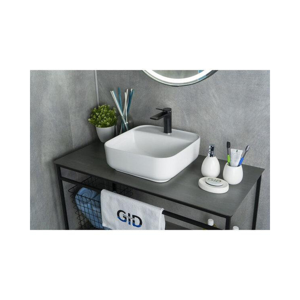 Раковина накладная Gid Geomtrico 38.5x38.5x14см, N9044 51165, белый