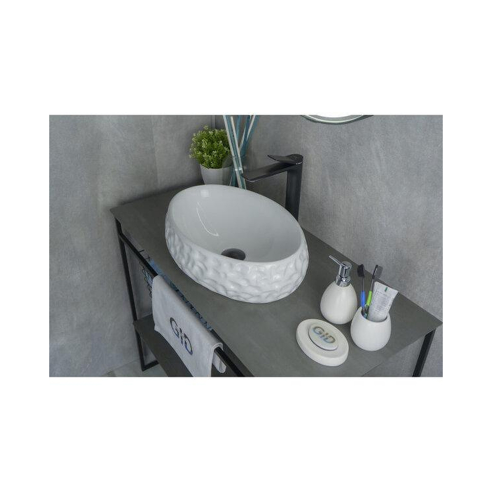 Раковина накладная Gid Lago 48x34x15см, 9030wf 51187, белый