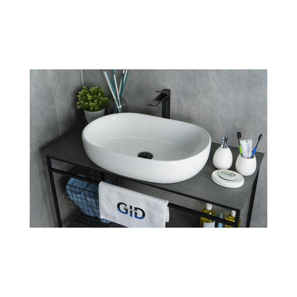 Раковина накладная Gid Lago 60x40x15см, N9026a 51112, белый