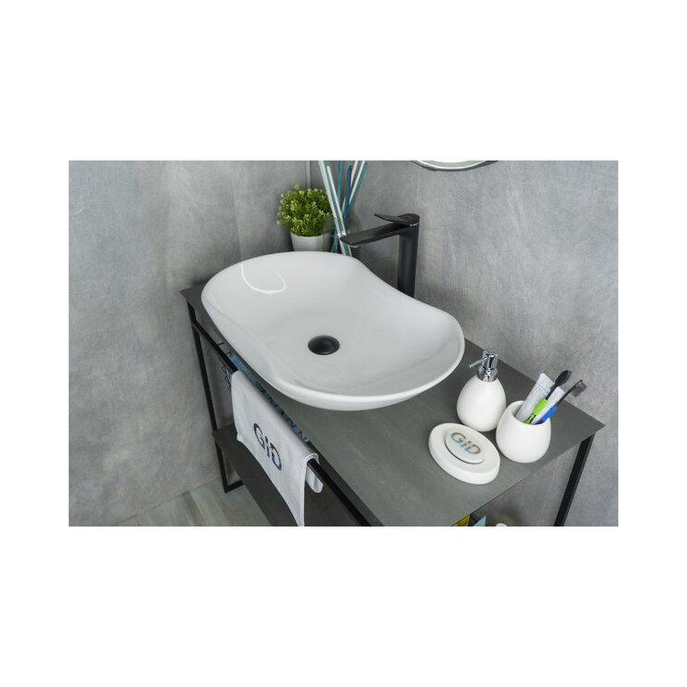 Раковина накладная Gid Lago 66.5x41x12см, N9175 51128, белый