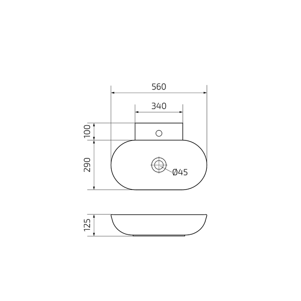 Раковина накладная Gid Lago 56x39x12.5см, N9234 51133, белый
