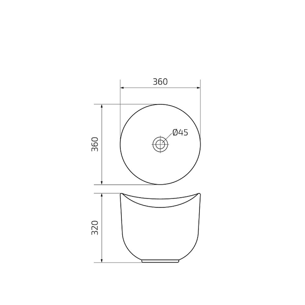 Раковина накладная Gid Creativo36x36x32см, N9303wg 51221, белый