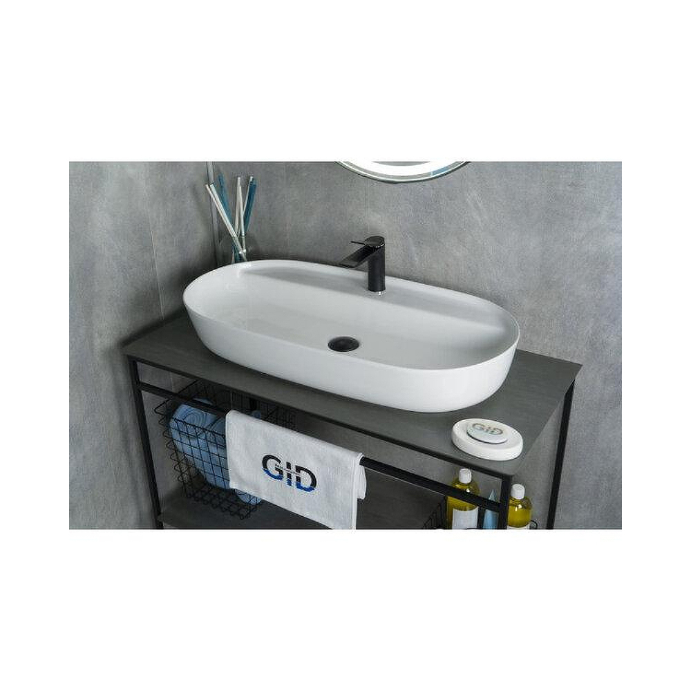 Раковина накладная Gid Lago 81x41x14см, N9347 51190, белый