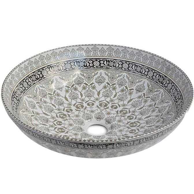 Раковина-чаша Bronze de Luxe (Бронз Де Люкс) Marrakesh серый 405x405x125 мм (1008G)