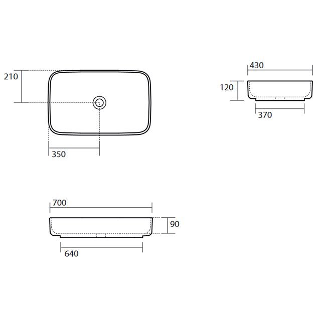 Раковина Kerasan (Керасан) Tribeca 70х43 см, без отверстий, цвет: черный матовый 460231