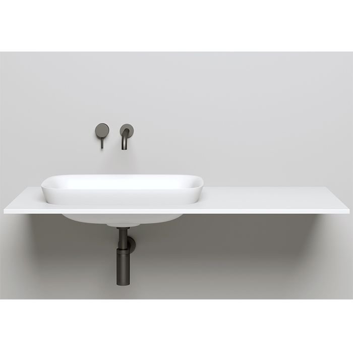 Раковина Salini Marea накладная 60х40х16см, без отверстий, без перелива, S-Stone, цвет: белый матовый 1802202M